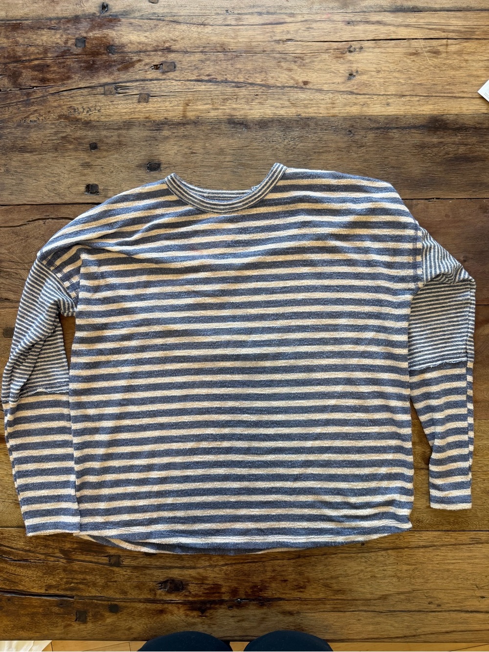 Cherish Striped Long Sleeve Knit Top - Blue & Cream